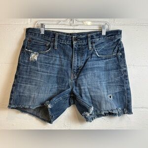 American Eagle Outfitters Casual Denim Distressed Summer Minimalist Shorts Sz 34